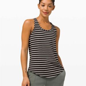 Lululemon Love Tank in Black and White Stripe Size 6 (small hole in back)